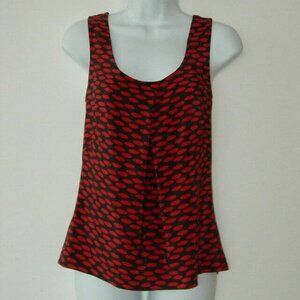 New AKRIS Cacao Carmine Red Black Silk Print Sleeveless Tank Top 8